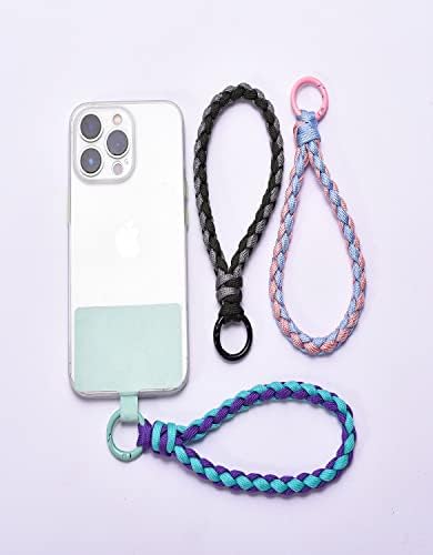 Moda vívida azul roxo de nylon sólido corda de corda trançada knit smartphone smart lannyard Made handmade pulsel titel de correia