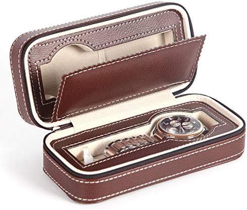 Alextreme New Watch Cases, Watch Box for Men, Watch Organizer, Portable 2 4 8 Grids Viagem Caixa de relógio PU PU ZIPPER DE ARMAZENAGEM