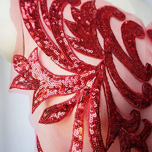 Lantejão de bordado de lacas de renda apliques de costura de decote colarinho de flores de colarinho de casamento diy vestido