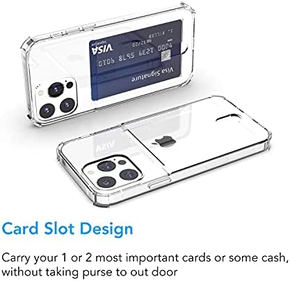 ANHONG CLARE CARTO CARTÃO PARA IPHONE 14 PRO MAX 6,7 polegadas, Slim Fit Protective Protective Soft TPU Caixa de carteira de absorção de choque com cartão