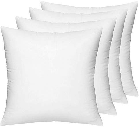 Hippih 18x18 Pillow Insert Conjunto de 4, inserções decorativas de travesseiro de arremesso de ar livre do euro para sofá, sofá,