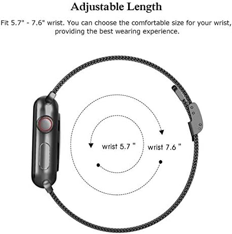 Fehauk Milan Metal Watch Band for Apple Watch Bands 45mm 41mm 38mm 40mm 42mm 44mm Bracelete para Iwatch 7/6/5/4/3/2/1/1 Série