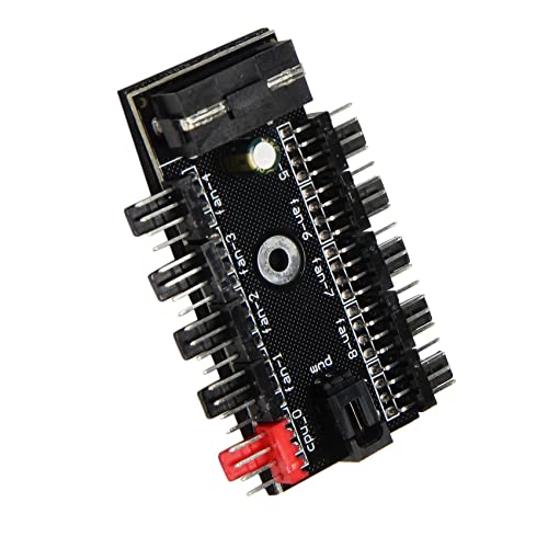 Dasertoe 10 portas PC CHASSIS CHUBE CUPO CPU CUILO DE REFRIGIÇÃO 12V 4 PIN PWM FAN HUB MOLEX