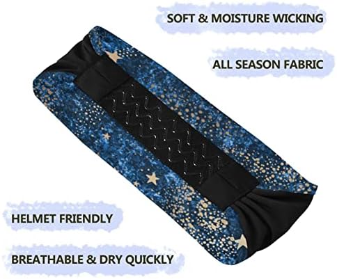 Otvee Space Galaxy Blue Nebula Farda para mulheres, faixa de cabelo elástica Bandada de suor de cabelos
