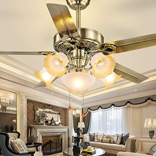 Ventiladores modernos de teto com lâmpada pingente de lâmpada Light European Fan Sala de jantar Sala de estar Fan de fã de ferro