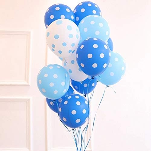 Balões de látex de pontas azuis e brancos decorações de chá de bebê para menino, 30 pcs