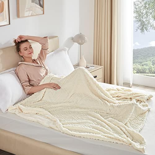 Beautex Jacquard Fleece Throw Blain para cama de sofá e sofá, cobertores de sherpa macios, tamanho de arremesso de arremesso,