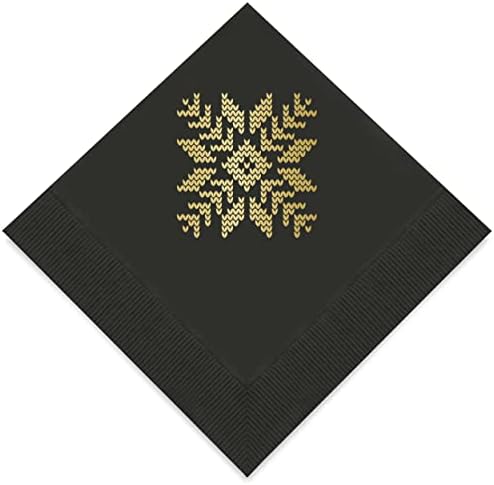 Weddingstar 3 -Bly Christmas Designs Gargueiros de coquetel de papelão dourado preto - pinheiros de Natal