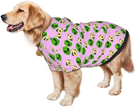 Capuz de cachorro grande Funny-Aliens-Avocados-rink Pet Clothes Sweater com chapéu de gato macio casaco xx-largo
