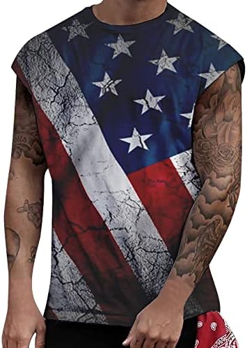 Miashui mens tee tanques casuais masculinos bandeira americana impressão de impressão mangueira muscular patriótico camisetas legais camisetas casuais