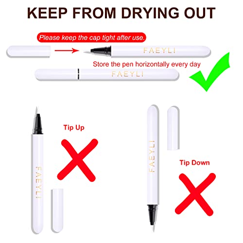 Faeyli Maquiagem Ultra-Fine Finet Dipa ou Microtip Pen Pen White White Permo-Imperme Fórmula de secagem rápida, 021 fl. Oz