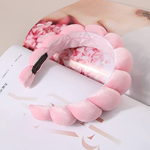 Spotlip Women Spa Esponja da cabeça da cabeça, Spa Puffy Spa Banda de cabelo de tecido para pano para lavagem de rosto, remoção de maquiagem, chuveiro, cuidados com a pele