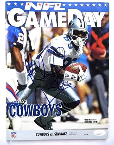 Michael Irvin assinou o programa de autógrafos da NFL Day vs. Seattle 1992 JSA AH04457 - Revistas autografadas da NFL