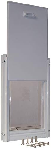Produtos Pet Ideal Deluxe Aluminium Pet Door com estrutura telescópica, média, 7 x 11,25, branco
