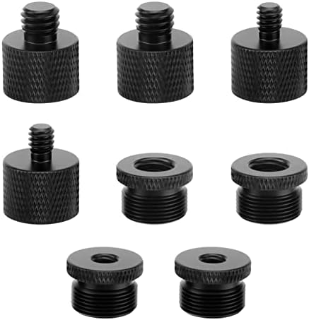 Conjunto de adaptadores de fio de microfone de suporte de microfone de 8 peças Calidaka 8 peças, 5/8 fêmea a 3/8 masculino e 3/8 fêmea a 5/8 Adaptador de parafuso macho Frea