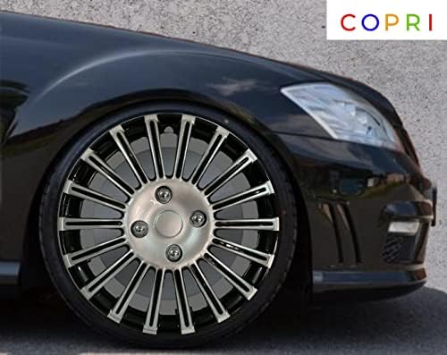 Conjunto de copri de tampa de 4 rodas de 4 polegadas de 14 polegadas Black Hubcap Snap-On Fits Peugeot