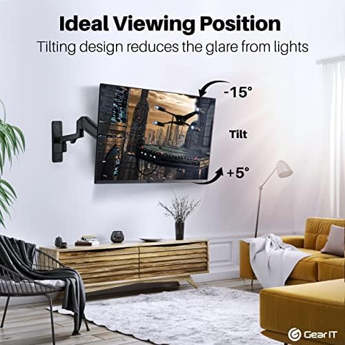 Montagem/monitor de parede de TV Gearit até 50,6 libras - Mola de gás de movimento completo, inclinação, braço articulado, Vesa 75 100 200