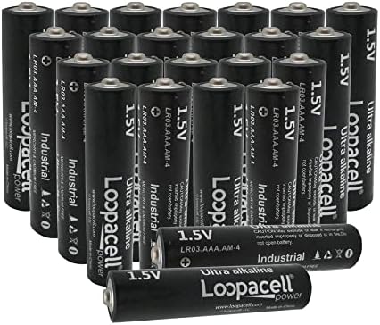 Loopacell AAA Alcalina Industrial Baterias 1.5V - Inclui kit de organizador de bateria