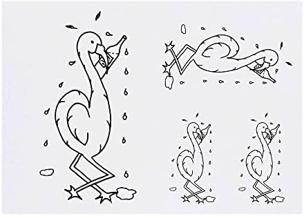 Azeeda 4 x 'flamingo com vinho' Tattoos temporários