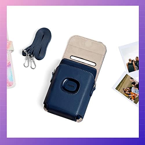 Rieibi Mini Link 2 Case - capa de proteção para Fujifilm Instax Mini Link 2 Impressora de smartphone com alça de ombro, azul, estojo de beleza