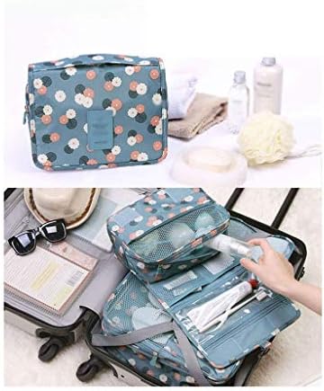 N/A Azul Bag Cosmético ， Saco de Cosméticos pendurados Armazenamento de viagem Fold Travel for Beauty Products Organizador