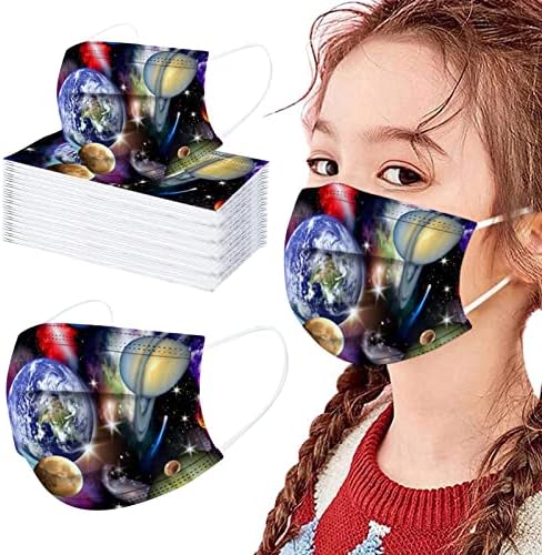 JMETRIE 50pc Kids Disponível Máscara Face Máscara Dinosaur Print Cover Face Máscara confortável respirável para crianças meninas meninas