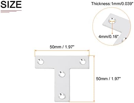 DTGN 1,97 X1.97 T suportes - 4pack - Bom para reparo de fixação de móveis - Placas de fixação de metal duráveis ​​- Tom de