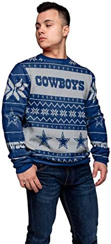 NFL Dallas Cowboys Mens 2019 Sweater Ugly, cor da equipe, grande
