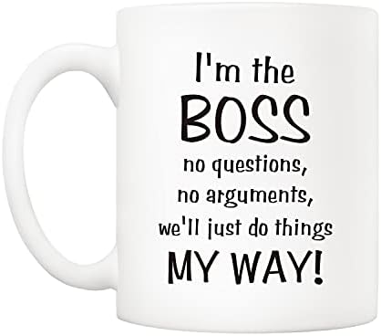5aUp Bosses Day Funnic Boss Office Coffee Caneca Presentes de Natal do colega de trabalho, eu sou o chefe .. Vamos fazer as coisas do meu jeito de copos 11 onças, ideia de presente de aniversário para colegas de trabalho de chefes masculinos ou femininos
