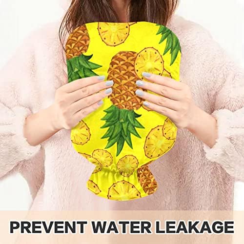 Garrafas de água quente com cobertura suculenta abacaxi tropical bolsa de água quente para alívio da dor, artrite dos músculos