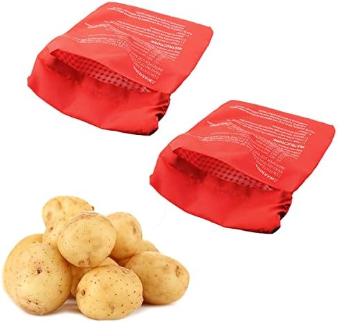 Yyangz 2pcs Banho de batalha, bolsa de panela de batata de microondas, bolsa de fogão de tortilhas, bolsa lavável e reutilizável para assar batata