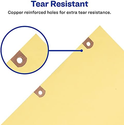 Divisor de guia reforçado, A-Z, 25 guias, 8-1/2 x11, couro preto, 25 cada por pacote AVE25180