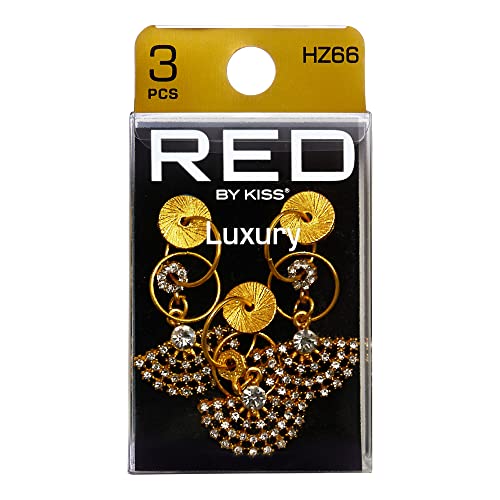 Vermelho por beijo dreadlock jóias branqueadas algemas de cabelo para mulheres que trançam cabelos pingentes de decoração clipes 3pcs