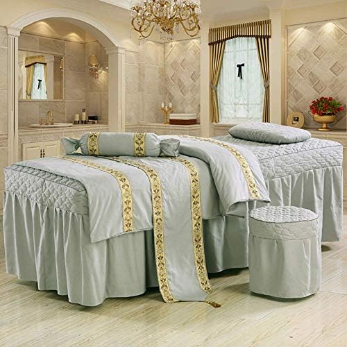 Zhuan Luxury European Massage Table Sheets, massagem corporal Spanha Shair Salia de 4 pedaços Campa com o rosto de descanso Hole-B