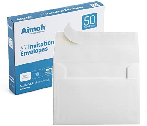 White A7 self SEAL 5x7 Envelopes - Caixa 5 x 7 convites, 5,25 x 7,25, branco - 24 pacotes / 1200 ct.