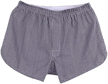 BMISEGM Mens boxers roupas íntimas masculinos de duas camadas de praia leve calças de listras verticais calças domésticas secas