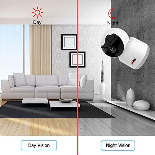 ANSSIPO Câmera de segurança Wi-Fi interno Monitor de bebê, 5MP HD PTZ Smart Home Vigillance Câmera IP 360 ° Vista com áudio