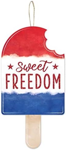 Craig Bachman 13 Picolé de madeira sinal: Doce liberdade - verão patriótico Sweet Freedome Popsicle Wood Wall ou