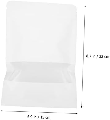 Hemoton 50pcs janela kraft saco de papel marrom sacos de kraft saco de embalagem de embalagem sacos de papel marrom lanche titular