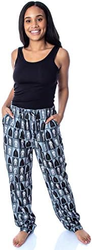 Darth Vader de Star Wars e Stormtrooper Allover Grid Imprimir calças de pijama de roupas de dormir adultas adultas