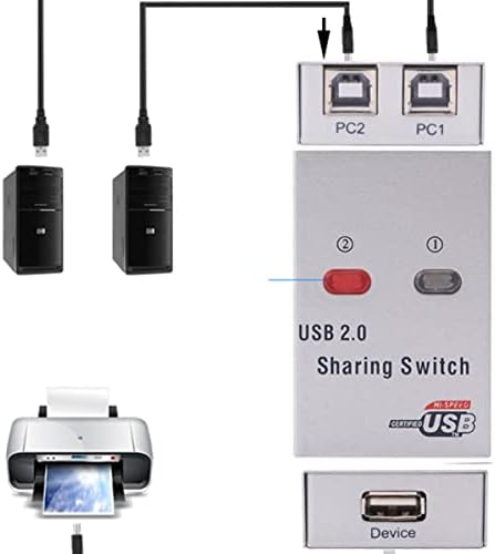 Solustre Computer Printer Computer Switch USB 2.0 Compartilhamento de compartilhamento Switch USB Switch Seletor Scanner Switch Switch