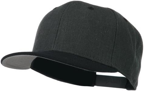 Heather Wool Blend Bill Flat Snapback Two Tone Cap