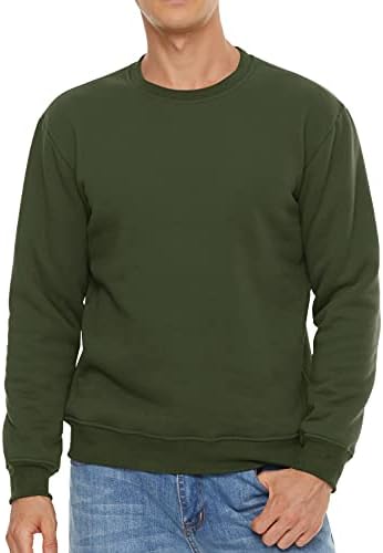 Tacvasen Men's Fleece Crewneck Sworkshirts Sherpa Alinhou moletom de pulôver quente