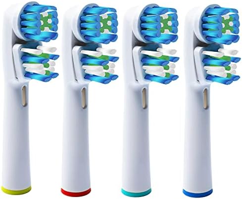 Cabeças de escova de reposição para Braun Oral -B dupla escova de dentes elétrica limpa - pacote de 4