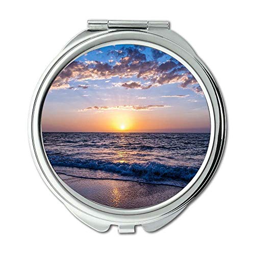 Espelho, espelho de maquiagem, nuvens de praia Amanhecer, espelho de bolso, espelho portátil