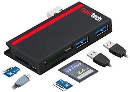 Navitech 2 em 1 laptop/tablet USB 3.0/2.0 Adaptador de cubo/micro USB Entrada com SD/micro SD Reader compatível com o Asus Rog Strix Scar II GL704GW 17,3 polegadas