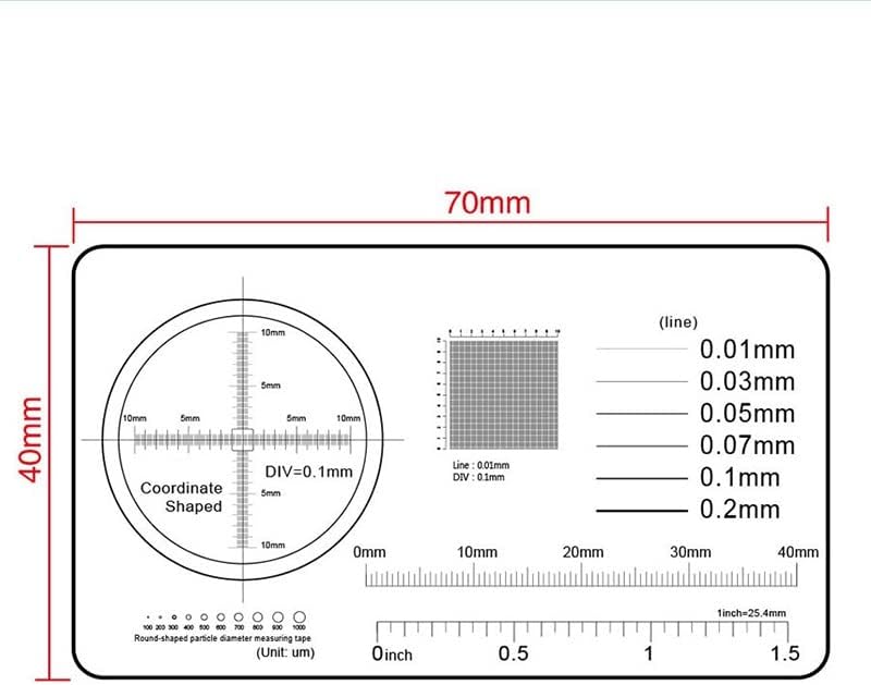 Adaptador de microscópio Usev Alta precisão Ponto de filme Microscópio Soft Microscópio Microscópio Calibração Linha de deslizamento Acessórios para microscópio