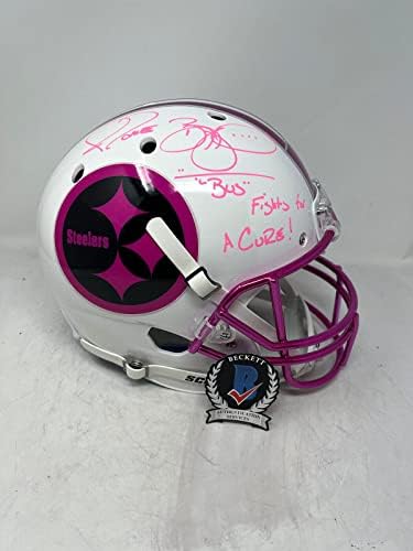 Jerome Bettis Pittsburgh Steelers assinou o capacete de câncer BCA de tamanho completo PSA COA 1/1 - Capacetes NFL autografados