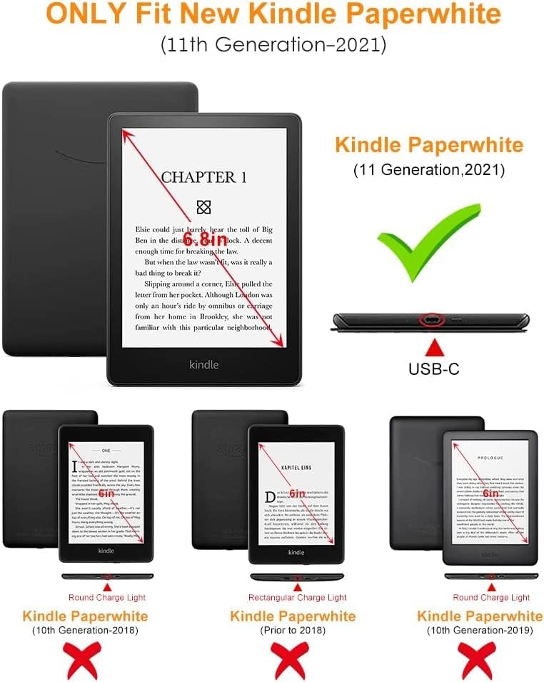 Caso para capa de 6.8 de papelwwhite e kindle paperwhite 2021 cubra com função de despertar do sono automático para o Kindle Paperwhite Signature Edition Case