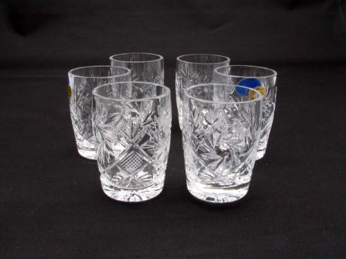 Conjunto de 6 copos de cristal de corte russo 50 ml de mão feita à mão